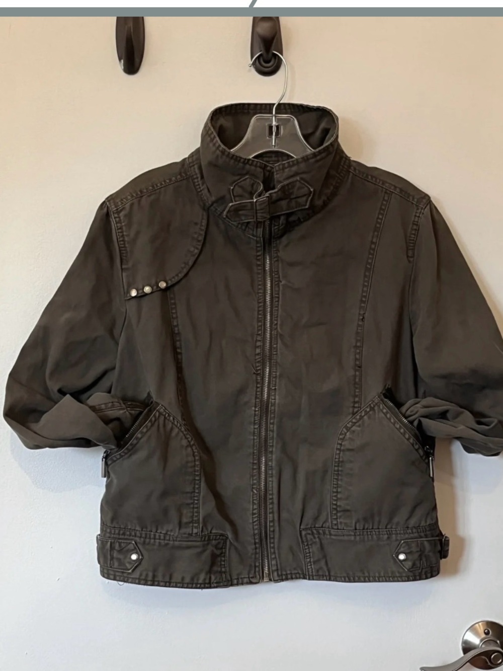 Women’s Military-Inspired Field Jacket - Olive